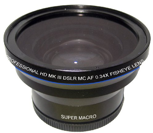 Zeikos ZE-3252F 52/58mm 0.34X high definition Super Fisheye lens with Super Macro, includes lens pouch and cap covers (Life Time Warranty)
