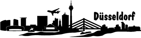 Samunshi® Autoaufkleber Düsseldorf Aufkleber Skyline 140 x 35cm schwarz