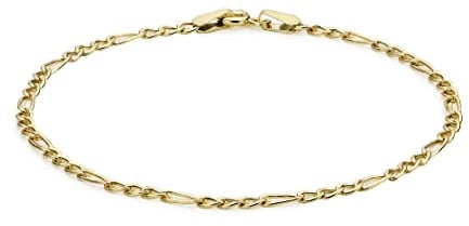 Carissima Gold Damen 9k (375) Gelbgold Hollow Figaro Fußkette