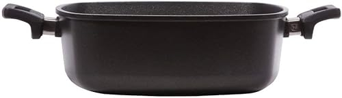 MaxxGoods by Eurolux Viereck-Pfanne Ø 28cm | Aluminium-Guss Spezialkasserolle | Für alle Herdarten auch Induktion | Backofenfest, PFOA-frei | mit oder ohne Glasdeckel (Ø 28cm, H 7cm)