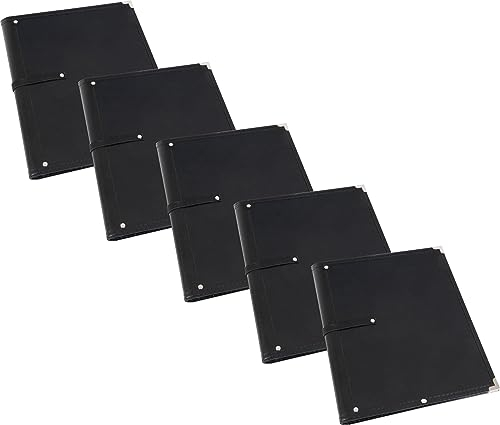 Classic Cantabile 5x Notenmappe Standard - Chormappe für Musiknoten - Notenordner aus Kunstleder - Für Notenblätter bis DIN A4 - Musikordner mit Innentasche - Mappe mit Schutzecken - Schwarz