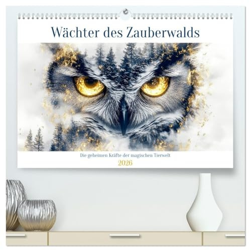 Wächter des Zauberwaldes (hochwertiger Premium Wandkalender 2026 DIN A2 quer), Kunstdruck in Hochglanz: Unsichtbar für die meisten, beschützen sie die ... Magie und Natur eins sind. (CALVENDO Tiere)