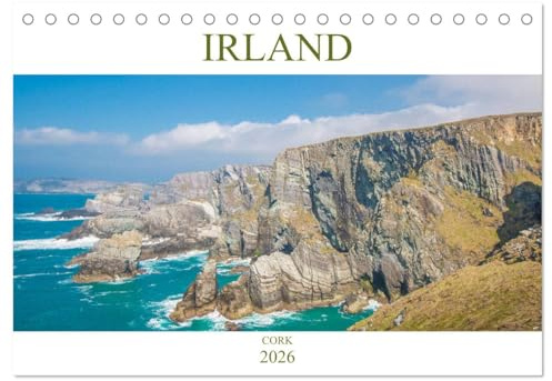 Irland - Cork (Tischkalender 2026 DIN A5 quer), CALVENDO Monatskalender: Der Kalender zeigt die irische Graftschaft Cork von ihrer imposantesten Seite. (CALVENDO Orte)