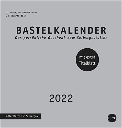 Bastelkalender silbergrau mittel 2022