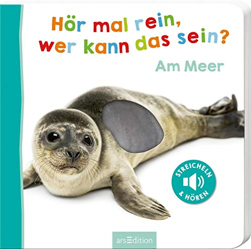Hör mal rein, wer kann das sein? – Am Meer: Streicheln und hören | Hochwertiges Pappbilderbuch mit 5 Sounds und Fühlelementen für Kinder ab 18 Monaten (Foto-Streichel-Soundbuch)