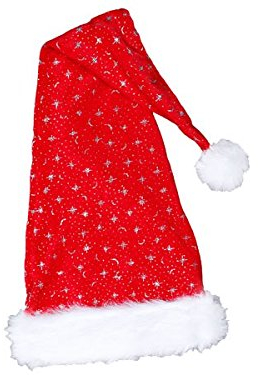 Alsino Premium Weihnachtsmütze XXL Nikolausmütze extra-lang mit glitzer Xmas Mütze Hut Weihnachtsmannmütze 35