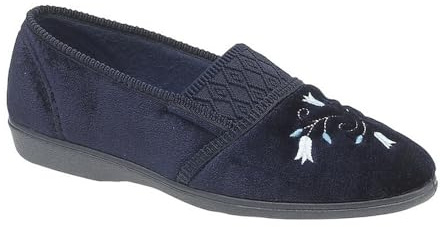 Sleepers Inez Gusset Throat Patterned Indoor Slipper