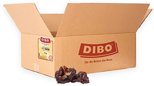 DIBO Rindernasen, 5kg-Karton, Naturkau-Snack oder Leckerli für Zwischendurch, Hundefutter, Qualitätskauartikel ohne Chemie