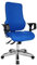Topstar Sitness 55, Fitness-Drehstuhl, Bürostuhl, Schreibtischstuhl, inkl. höhenverstellbare Armlehnen, Bezugsstoff, blau