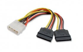 Cablecc - Cavo di alimentazione per hard disk con attacco da IDE a doppio SATA II 15p, 10 cm, 10 cm