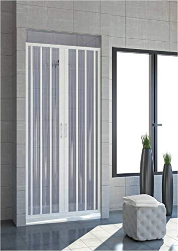 BOX DOCCIA 150 nicchia a soffietto apertura centrale in pvc parete h185