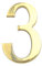 HUBER numero civico 3 in ottone 20 cm I numeri civici per casa e porta I numero civico XL I targhette con numero civico in ottone nobile design 3D, lucido