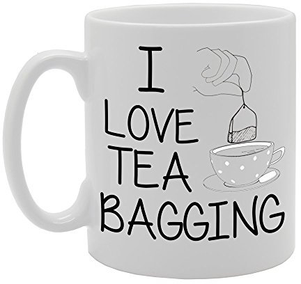 Coralgraph Inc MG640 I Love Tea Bagging Novelty Gift Printed Tea Coffee Ceramic Mug