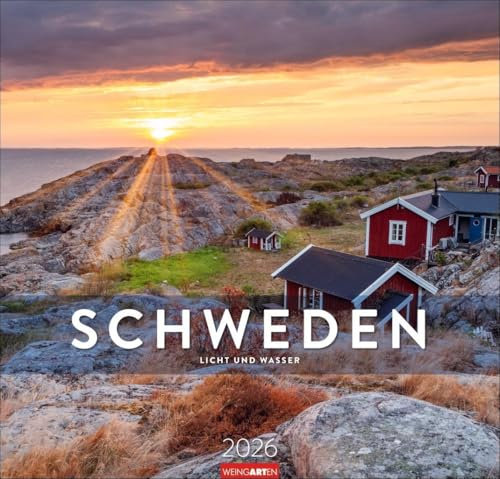 Schweden Kalender 2026 - Licht und Wasser: Reise-Kalender mit 12 atemberaubenden Fotografien schwedischer Landschaften. Romantischer Wandkalender 2026 ... 48 x 46 cm. (Reisekalender Weingarten)