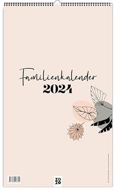 Design Familienkalender 2024 Boho Style / Scandi / Florale Ästhetik: Ein Wandschmuck für Designliebhaber: Der ästhetische und praktische Familienkalender (5 Spalten) von XOXO Arte