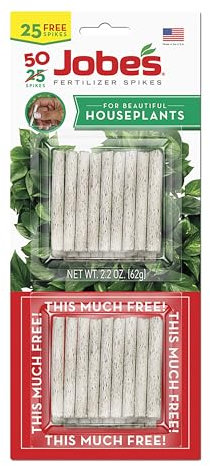 Jobe's Plant Food Fertilizer Spikes, Easy Plant Care for All Indoor Flower and Foliage Houseplants, 50 Count