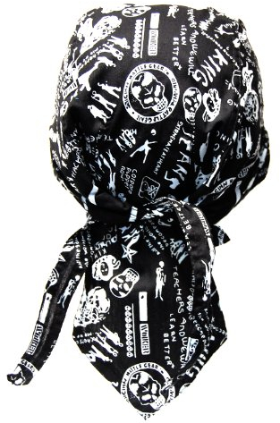 Rocker & Biker Bandana Cap (Schwarz & Weiß)