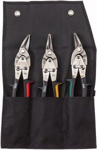 ERDI Ideal-Blechscheren D16 - D16L - D16S rechts links 3er Set in Werkzeugtasche