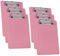 Acrimet Klemmbrett Memo (23.5 cm x 16 cm) Flacher Metallklammer (Plastik) (Rosa Farbe) (6er-Pack)