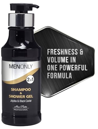 Mon Platin Professional Men Only Shampoo and Shower Gel, Jojoba and Black Caviar 400 ml