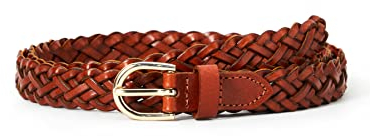 PIECES Pcavery Leather Braided Slim Belt Noos,Cognac,80