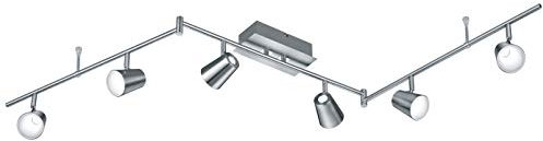 Trio Leuchten LED Deckenleuchten Narcos 873110607, Metall Nickel matt / Chrom, 6 x 6 Watt, 10.0 x 177.0 x 23.0 cm