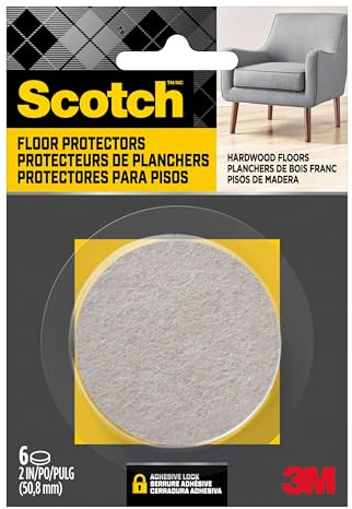 Scotch SP807-NA Felt Pads, Beige, 2 Round | Protecting Hardwood Floors, Easy-to-apply, Self-Stick design, Reliable protection from nicks, dents and scratches (SP807-NA)