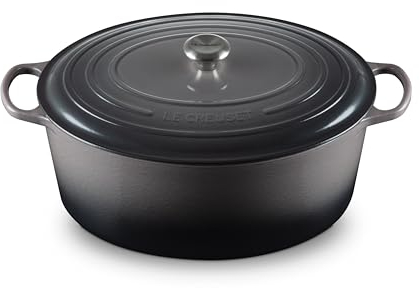 Le Creuset - Forno olandese ovale in ghisa smaltata, 15,5 qt., Oyster