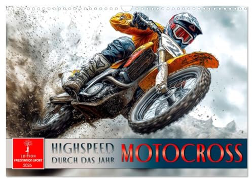 Motocross - Highspeed durch das Jahr (Wandkalender 2026 DIN A3 quer), CALVENDO Monatskalender: Mit Adrenalin, Nervenkitzel und Mut über die Piste rasen.