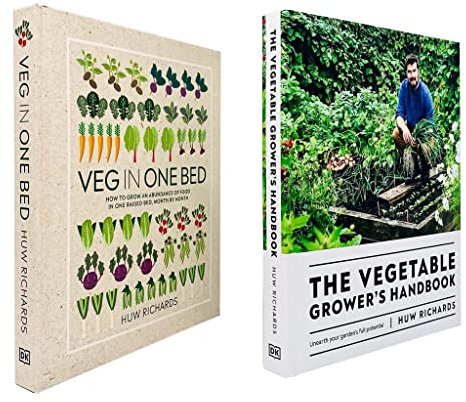 Huw Richards Collection 2 Books Set (Veg in One Bed, The Vegetable Grower's Handbook)