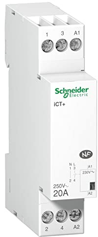 Schneider Electric a9 °C15030 Switch, Quiet Acti9, ICT +, Supplied with 1 Insert, 1P, 20 A, 230 Vac, 50/60 Hz, White