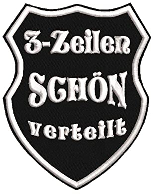 Smart Aufnäher in Wappenform W2 mit Wunschtext - verschiedene Größen (30x24cm) - personalisiert