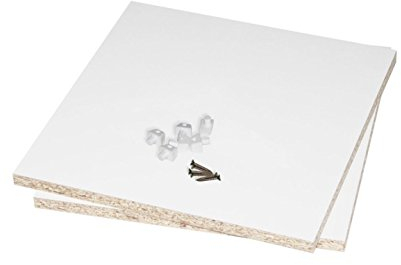 Rückwand für Kallax Regal/Kallax Fach schließen u. stabilisieren / 2 Stück für 2 Kallax Regalfächer (inkl. Teile f. die einfache Montage) Regalrückwand 33,5 x 33,5 cm beidseitig weiß