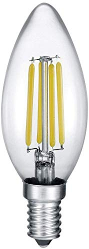 Trio Leuchten LED Glas Filament Leuchtmittel E14 Kerze 4 W, 3000 K, 400 lm 989-400 |