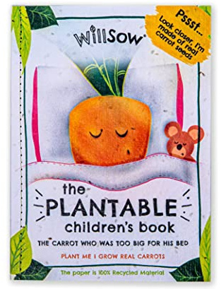 WILLSOW Plantable Book for Children | Plantable Seed Paper Book | Kids Garden Activity Books | Eco-Friendly Gift | Learn to Grow Your own Vegetables ... Gift Idea for Kids: Plantable Childrens Book