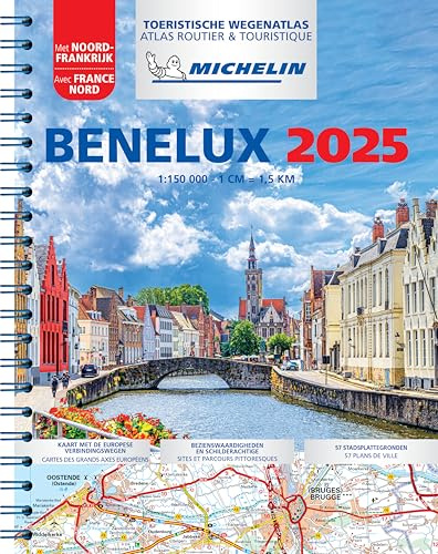 Benelux 2025 - Tourist and Motoring Atlas (A4-Spiral): wegenatlas Schaal 1 : 150.000 (Michelin Atlassen)