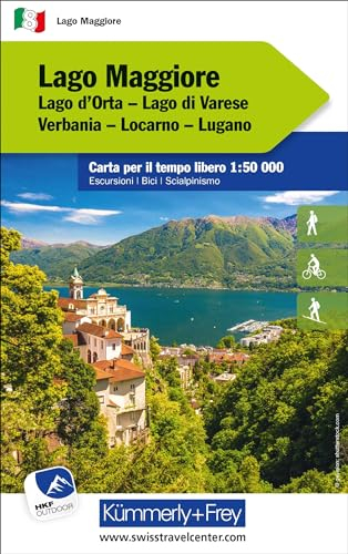 Kümmerly+Frey Outdoorkarte Lago Maggiore 1:50.000: Mit Lago d'Orta, Lago di Varese, Verbania, Locarno und Lugano. Touren für Wanderer, Biker und mehr! Wetterfest und leicht lesbar