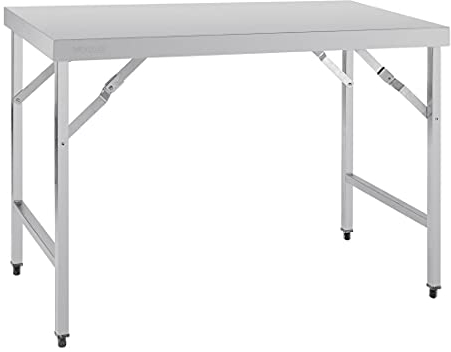 Vogue Edelstahl-Klapptisch 1200 mm, Tisch aus poliertem Edelstahl, Größe: 900 (H) x 1200 (B) x 600 (T) mm, Verwendung im Innen- und Außenbereich, CB905