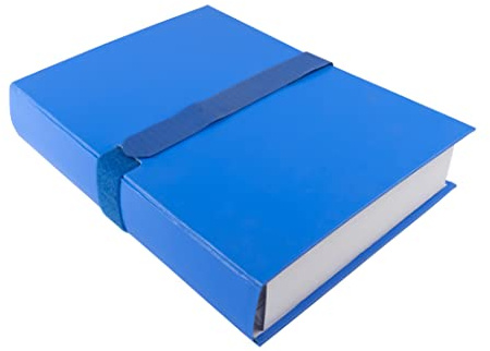 Exacompta 622E Aktenmappe aus Balacron mit dehnbarem Faltenrücken und Klettverschlußband für DIN A4 1 Stück blau Sammelmappe Dokumentenmappe Ideal für Büro