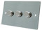 AET FSC3GDIMLED Satin Chrome Flat 250W-10 Amp Triple 3 Gang 2 Way 250W LED Light Dimmer Switch, 250 W, 240 V
