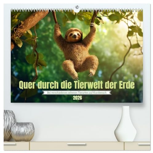 Quer durch die Tierwelt der Erde (hochwertiger Premium Wandkalender 2026 DIN A2 quer), Kunstdruck in Hochglanz: Mal nicht die üblichen Tierarten im Portrait (CALVENDO Tiere)