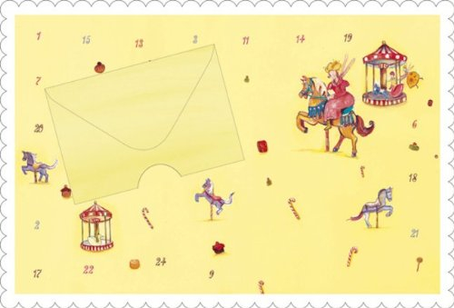 Adventskalender Weihnachtskarte Weihnachten Geldkarte Adventskalender mit 24 Türchen Karte mit Umschlag (grün 1 Stück