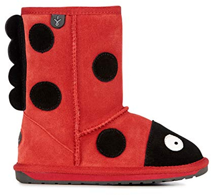 EMU Australia Kids Ladybird Wool Boot, Red, Size 33/34
