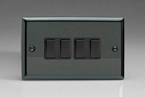 Varilight XI9B Rocker Switches 4 Gang Iridium Black Black