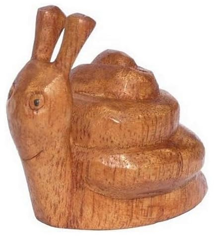 Wogeka Schöne Schnecke Holz Tier Figur Dekoration Handarbeit Schnitzerei Geschenk-Idee KTier 13