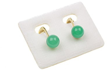 c-c Damen OHRCLIP - Edelstein Chrysopras - grün apfelgrün - 14kt Gelb Gold -8mm Kugeldurchmesser
