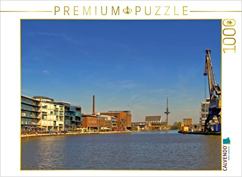CALVENDO Puzzle Münster - EIN Mischung aus Kunst, Kultur, Restaurants und Szeneclubs Machen den Reiz des Stadthafens aus. 1000 Teile Puzzle quer | Lege-Größe cm Foto-Puzzle für glückliche Stunden
