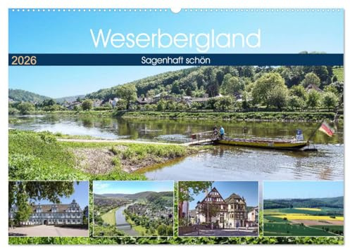 Weserbergland - sagenhaft schön (Wandkalender 2026 DIN A2 quer), CALVENDO Monatskalender: Sagenhaft schönes Weserbergland (CALVENDO Orte)