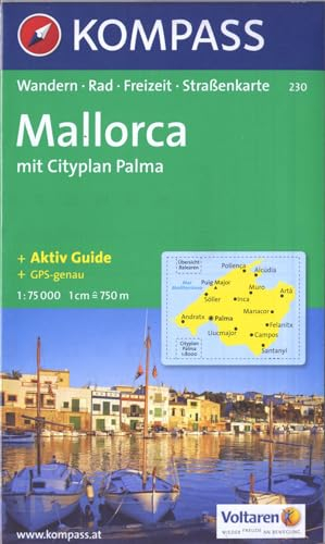 Kompass Karten, Mallorca: Wander-, Rad-, Freizeit- und Straßenkarte mit Aktiv Guide und Stadtplan Palma de Mallorca 1:8500. GPS genau. 1:75000 (KOMPASS Wanderkarte, Band 230)