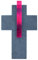 Schieferkreuz 14,5 x 25 cm mit Durchbruch und Glaseinlage